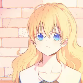 🌨️ Animé, Fille, Cheveux blonds, Yeux bleus, Dessin animé whatsapp sticker