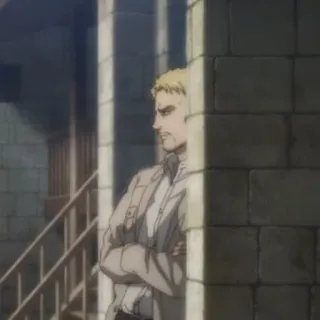 👾 Reiner Braun Attack on Titan アニメ, 進撃の巨人, ライナー・ブラウン, キャラクター, シリアス, マンガ whatsapp sticker