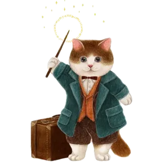 🌟 고양이, 마법사, 마법, 동물, 애완동물, 정장 telegram sticker