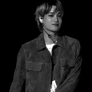 🌚 Kai k-pop, penyanyi, idola, potret, exo, hitam putih telegram sticker