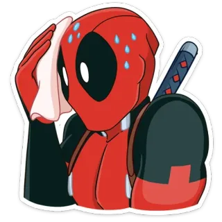 😥 Deadpool Deadpool, Marvel, superbohater, komiks, spocony, kreskówka telegram sticker