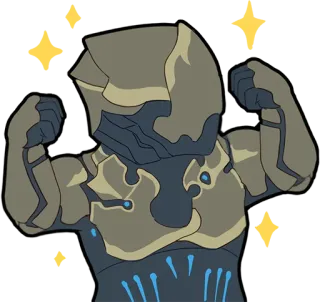 💪 armor, character, robot, strong, pose telegram sticker