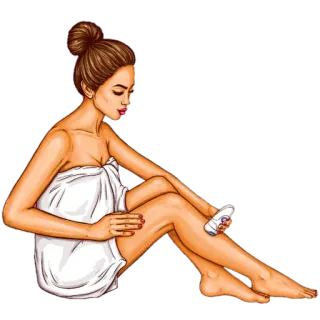💈 woman, towel, hair removal, beauty, epilator, skincare telegram sticker
