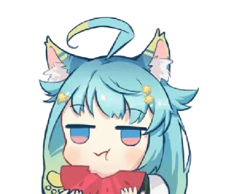 🍉 Anime, Katmeisje, Chibi, Schattig telegram sticker