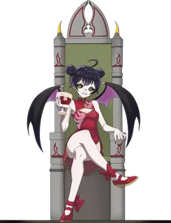 😏 vampiro, gótico, demonio, fantasía, personaje, alas, gótico, anime telegram sticker
