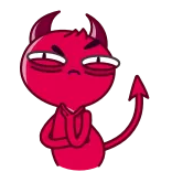 🤔 devil, demon, cartoon, red, character, evil, horns telegram sticker