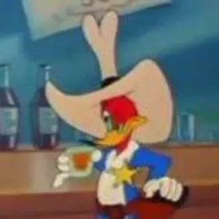 🍺 Woody Woodpecker cartoon, Woody Woodpecker, western, animated telegram sticker