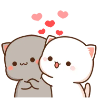 ❤️ süß, Liebe, Katzen, Cartoon, Herzen, animiert telegram sticker