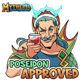 😄 Poseidon Mytheria: Clash of Pantheons POSEIDON APPROVED Poseidon, Gott, Mythologie, Zustimmung, Mytheria, Clash of Pantheons, Videospiel whatsapp sticker