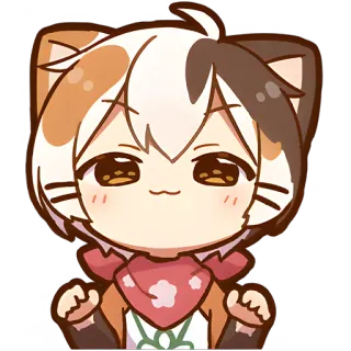 ✊ gato, anime, fofo, kawaii, personagem, ilustração whatsapp sticker