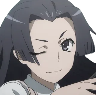 😉 Anime, Kobieta, Mrugnięcie, Kreskówka, Postać telegram sticker