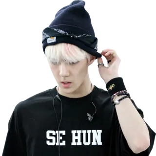 😔 SE HUN K-pop, Sehun, Korean, band, person, music whatsapp sticker
