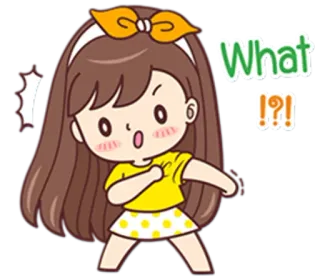 😵 What!?! dibujos animados, chica, exclamación, qué, expresión telegram sticker