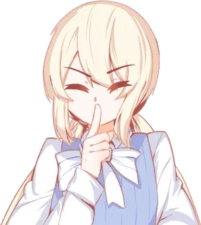 🤫 anime, girl, shhh, secret, quiet, finger telegram sticker