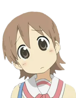 🤔 Yuko Aioi Nichijou Anime, Cartoni animati, Personaggio, Divertente, Carino telegram sticker