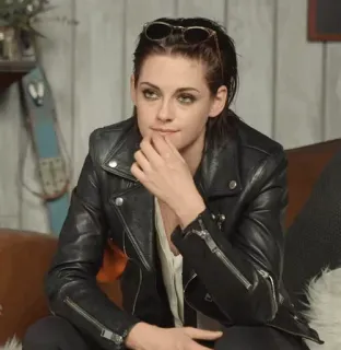 🤍 Kristen Stewart Schauspielerin, Person, Promi, Lederjacke telegram sticker