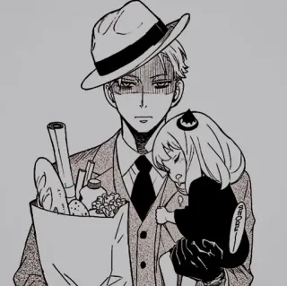 🥜 Loid Forger, Anya Forger Spy × Family Anime, Rodzina, Szpieg, Ojciec, Córka telegram sticker
