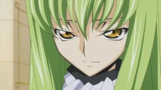 😌 C.C. Code Geass anime, capelli verdi, sorrisetto, Lelouch, TV telegram sticker