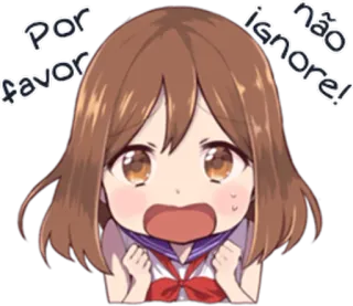 😣 Por favor não ignore! Anime, Niedlich, Flehend, Weiblich, Mädchen, Gesichtsausdruck telegram sticker