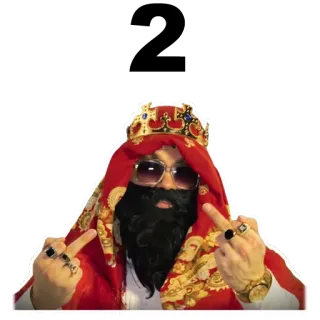 👑 doigt d'honneur, impoli, offensant, royal, couronne, barbe telegram sticker