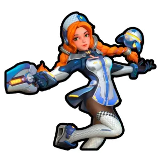 😘 Cartoon, Frau, Helm, Futuristisch, Charakter, Rennen telegram sticker