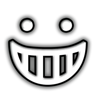 🤨 sourire, noir et blanc, géométrique, visage, joyeux, simple telegram sticker