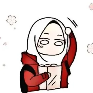 🌺 musulmano, hijab, cartoni animati, regalo, fiori, carino whatsapp sticker