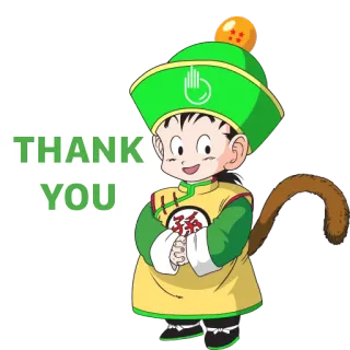 🤗 Gohan Dragon Ball THANK YOU merci, dragon ball, gohan, animé, manga, personnage whatsapp sticker