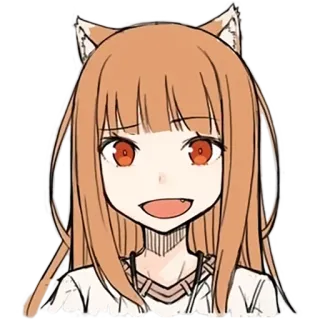 😎 Holo Spice and Wolf Anime, Wolfsohren, Holo, Spice and Wolf, Kawaii, Süß telegram sticker