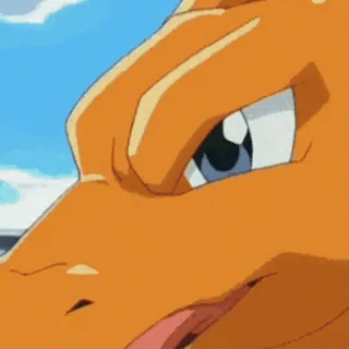 😁 Charizard Pokemon โปเกมอน, ลิซาร์ดอน, อนิเมะ, สีส้ม, มังกร telegram sticker