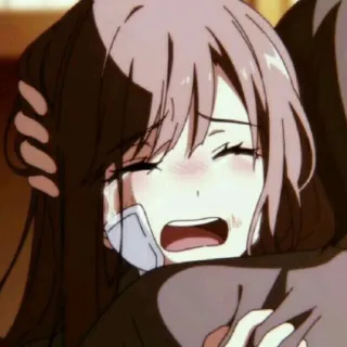🤗 Anime, Weinen, Traurig, Trost, Umarmen telegram sticker