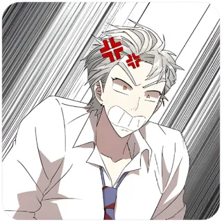 😤 Anime, Enojado, Personaje, Emoción, Dibujo animado, Manga telegram sticker
