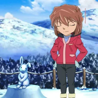 😌 Anime, Zima, Śnieg, Postać, Animacja telegram sticker
