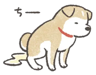 💧 ちー cachorro, animal, xixi, desenho animado, ilustração whatsapp sticker