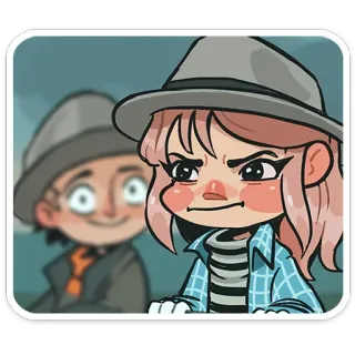 😠 Cartoon, Sticker, Hut, Ernst, Figur, Gestreiftes Shirt telegram sticker
