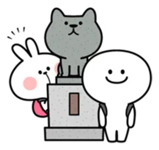😃 Tier, Cartoon, Hase, Hund, Figur whatsapp sticker