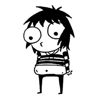 🍕 Sarah Sarah's Scribbles desenho animado, personagem, Sarah, Scribbles, engraçado, quadrinhos, humor whatsapp sticker