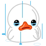😭 canard, pleurs, triste, dessin animé, animal, oiseau, emoji telegram sticker