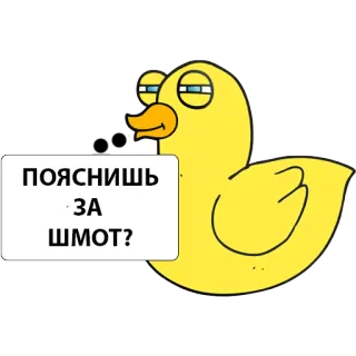 🤙 ПОЯСНИШЬ ЗА ШМОТ? Ente, Cartoon, Russisch, Frage whatsapp sticker