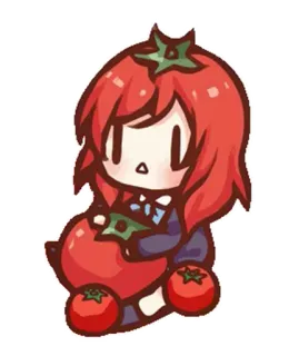 🍅 มะเขือเทศ, คาวาอิ, น่ารัก, อาหาร, การ์ตูน, อนิเมะ telegram sticker