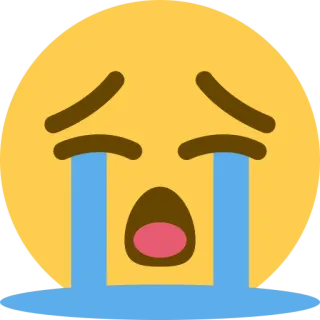 😭 emoji, crying, sad, face, yellow, tears telegram sticker