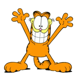 😃 Garfield cat, cartoon, orange, funny, comic whatsapp sticker
