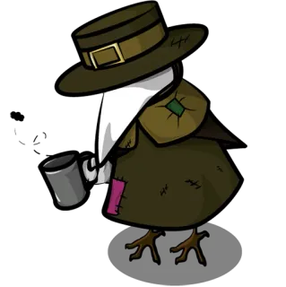 😣 médecin de peste, oiseau, masque, docteur, médiéval telegram sticker