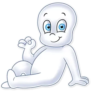 😄 Casper the Friendly Ghost Casper, fantasma, desenho animado, amigável, personagem, branco, fofo telegram sticker