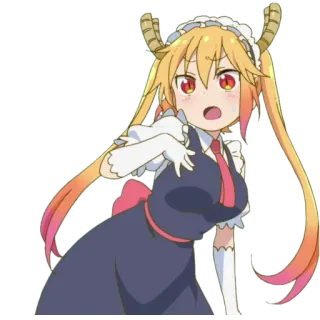 🙎‍♀ Tohru Miss Kobayashi's Dragon Maid アニメ, ドラゴン, メイド, トール, かわいい telegram sticker