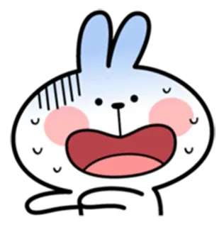 😅 konijn, konijn, geschrokken, bang, cartoon, dier, schattig telegram sticker