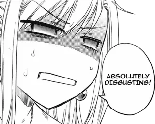 🤢 ABSOLUTELY DISGUSTING! anime, manga, zniesmaczony, wyraz, absolutnie telegram sticker