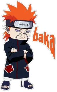😒 Pain Naruto baka anime, naruto, pain, baka, character, sticker, ninja telegram sticker
