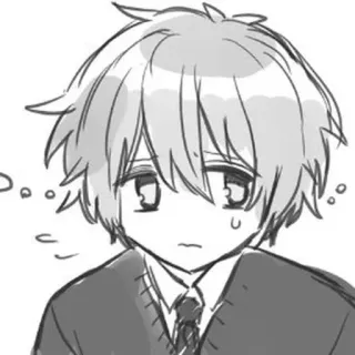 😰 Anime, Manga, Smutny, Chłopak, Słodki, Szkic telegram sticker