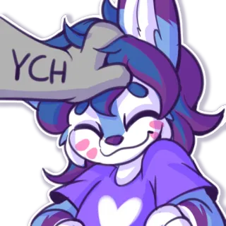 ☺️ YCH furry, anthropomorphic, cute, animal, YCH, art commission telegram sticker